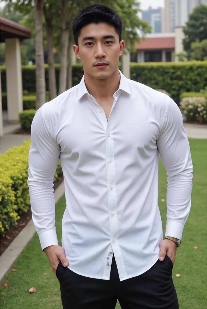 1man,
a 30 y.o muscular male wearing long-sleeve white shirt and tie, wearing leather shoes, full body,
soft lighting,
masterpiece, best quality, 8k uhd, dslr, film grain, Fujifilm XT3 photorealistic painting art by midjourney and greg rutkowski