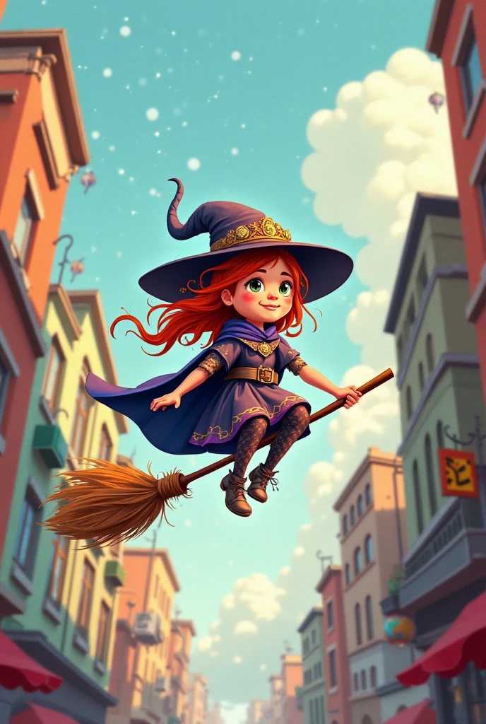 Halloween Witch, chasing Race among the clouds, Room on the Broom, Motion Blur, (best quality, masterpiece, Representative work, official art, Professional, Ultra high detail, 8k)