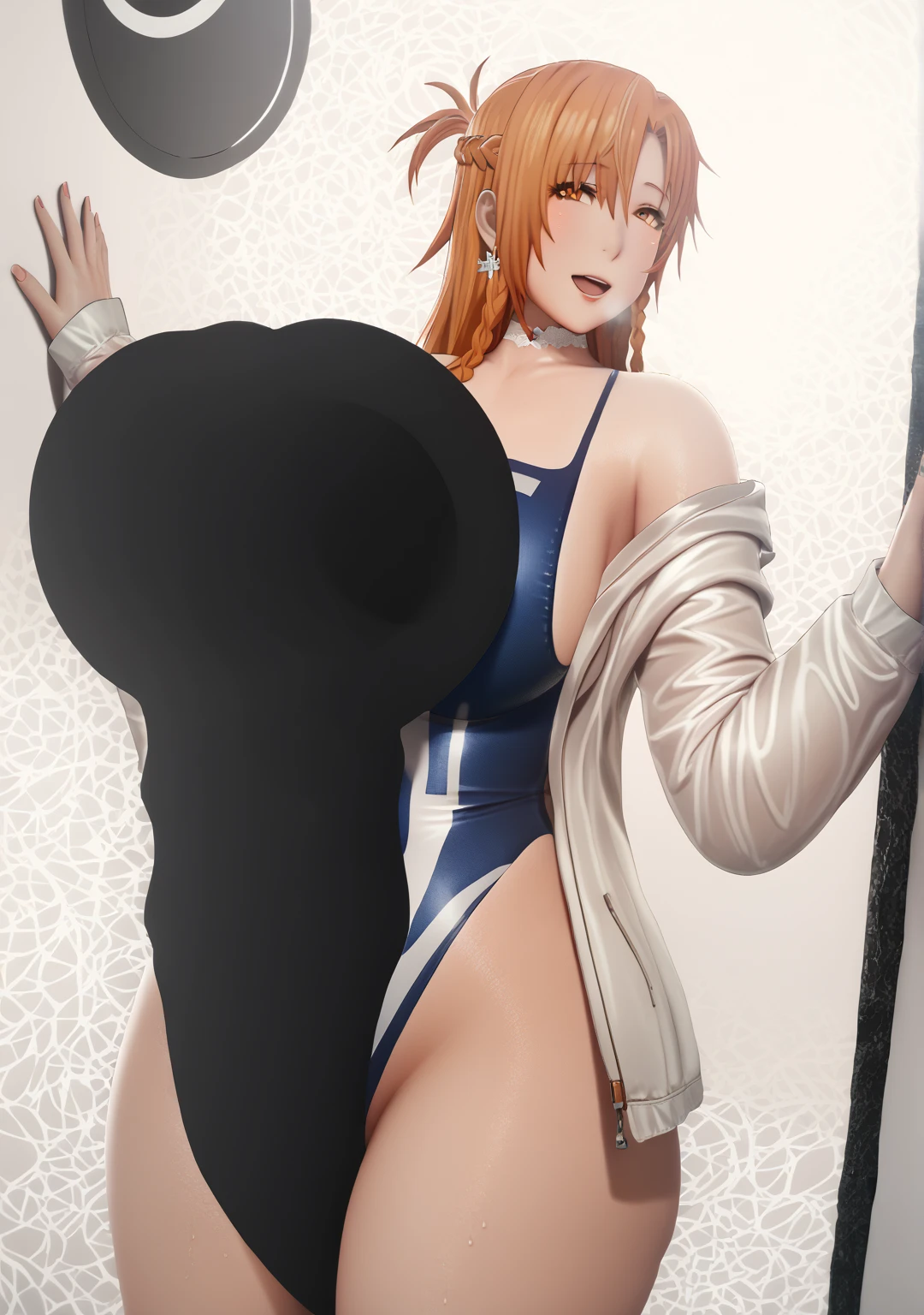 1 woman, alone, 8k, masterpiece,, Masterpiece, 8ก, (big breasts:1.5), Cute face, , look at the audience., Stationary face , (nipple:1.6), (hairy:1.7),