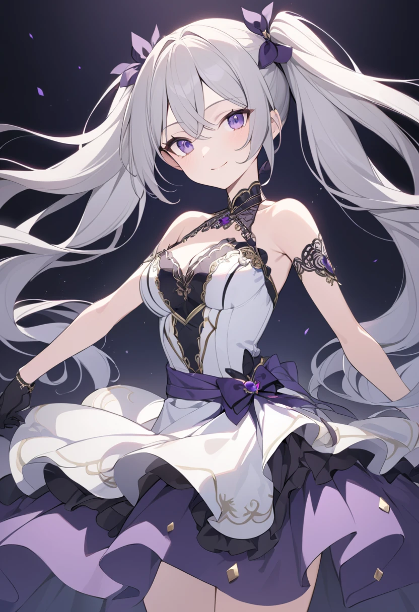 1girl, anime, cute girl, blank background, white background, fantasy, detailed fantasy dress with highlights, beautiful face, beautiful eyes, dark colors, black hair with multicolor streaks, red eye with different color pupil in eye, multicolor eye, medium breasts, slight cleavage, beautiful skin, cute, breast curtains, extremely delicate and beautiful, (beautiful detailed face:1.0), (detailed deep eyes), symmetrical breasts, deep eyes, shiny skin, portrait, slender waist, hips wider than shoulders, thighs, expressionless, young girl, luminous eyes, adorable，（Kpop idol）,（aegyo sal：1），（Platinum blonde hair：1），（（puffy eye）），Black panty，sexy posture，Superskirt, Ultra-high resolution，Black collar，slim figure, Abdominal y tattoo, womb tattoo，Tight-fitting leg ring，y tattoo on half-body，Bare skin, Armored hand，Hidden fingertips，Hand covered，Arm covered，Fist covered,{{beautiful detailed fingers}}, tufts of hair, moderate beautiful breast:1.0,(masterpiece:1.2), best quality, high-res, HDR, perfect face, intricate armor, delicate blue filigree, intricate filigree, red metalic parts, detailed part, dynamic pose, dynamic lights, cute face, neutral expression, shuimobysim, lotus, Hanfu, maxi skirt, dress conservatively 1girl, solo, long blue hair, standing, One lady,14years,((White hair) ,(Shiny purple bodysuit with microskirt),((Fantasy, Moon Night)), gradient_eyes,