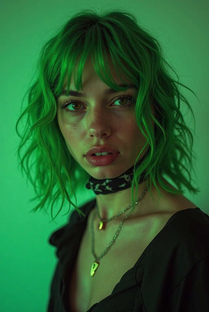O Poder do Sex Appeal, short green hair,  evil heat