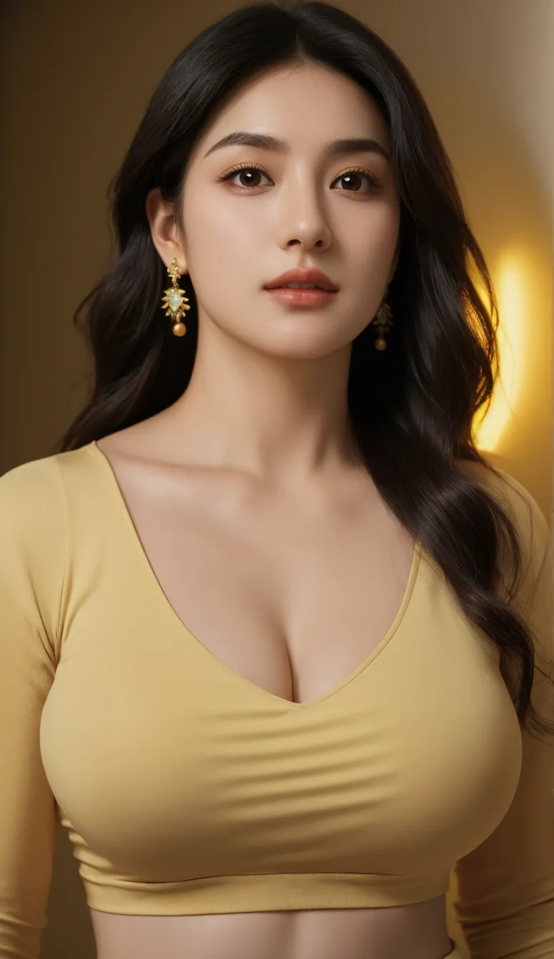 8K，hyper HD,tmasterpiece， Best quality， cinematic Film still from， 1 plump girl， the street， Low-cut transparent dress， Colossal tits，Colossal tits，Bigchest，low chest， Close-up cleavage， bright， cheerful， Warm and soft lighting， （fog atmosphere： 0.7） no brassiere，(sheer transparent clothes:1.3)，Wear earrings，Extra-large big breasts，ssmile