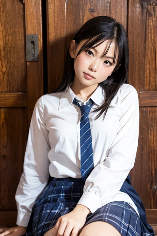 Beautiful and cute Japanese junior high school girl caresses the crotch of a middle-aged man while naked