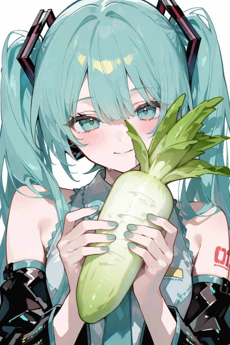 Woman and rabbit hybrid, eating a carrot, wearing a white swimsuit 