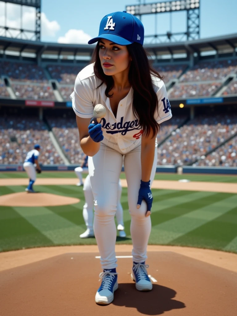 a young woman in spider woman lingerie (breast vagina and ass overexposed, baseball cap), in a baseball dugout, having sex with baseball players, anal sex, oral sex, cum all over her, huge crowd in stands, high quality, 8k, photorealistic, dramatic lighting, detailed facial features, beautiful blue eyes, detailed skin, sensual expression, dynamic poses, realistic textures, vivid colors