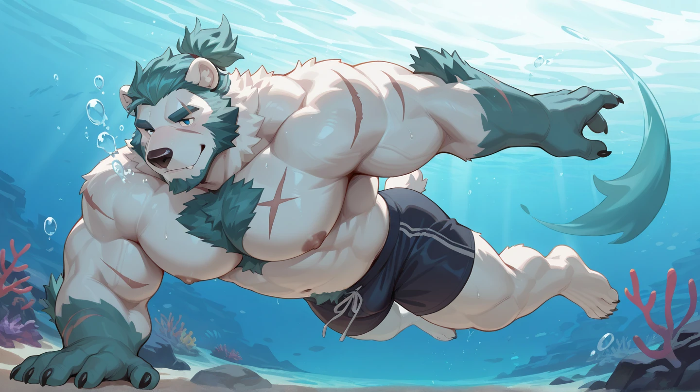 ((trending on E621, trending on Furaffinity digital media, trending on Artstation, trending on twitter , digital painting, digital media, digital paint, digital illustration, (masterpiece))) BREAK ((by vorusuarts, by kuroma, by nullghost, by raccoon21)) , BREAK ((((Full body(((hyper muscles))))))) ((((((anthro, anthrofield, (grey hyena)))))) | break | handsomeface,((((((elderlyface)))))), age_up_face , (((wildface)))))))), ((((((((charming)))))))) BREAK (((((hypermuscle:1.8| hyperpecs:1.4)))))))), (((detailed eyes,red_eyes:1.8))) | (((gray fur | finger claw | )))) | (((((((( gray hair | black eyebrow | short hair | black goatee hair | spiky_black_Ear_piercing))))))))) | BREAK (((((thick eyebrows))))) | BREAK (best quality | 8k | hi-res)) BREAK (((perfect face))) | BREAK ((bloom effect | ambient light)), BREAK((((((Swimmingpool background)))) ,((((((poolparty background)))) ,((((((swimming)))))), |break ((high-angle view ((((dynamic angle)))) or quarter view or close-up view))