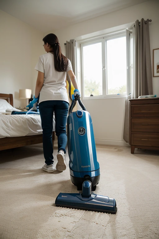 Girl vacuum cleaner