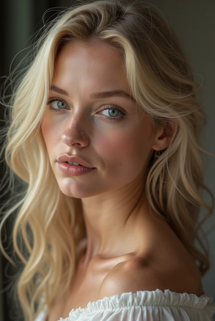 photo of beautiful age 18 girl, blonde hair, freckles, sexy, beautiful, naked, perfect breasts, big boobs, nipples, dslr, 8k, 4k, ultrarealistic, realistic, natural skin, textured skin