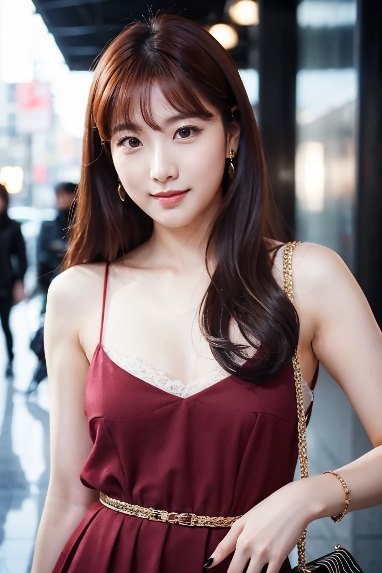high quality,8K,4k,high resolution,woman,1 personality,(若いwoman),(smile),looking at the camera,(curvy1.8),Japanese,Bobcut,(tall1.3),((最high quality, 8k, masterpiece: 1.3)),double eyelid, 最high quality,8k, High Resolution, Highly detailed face,(Lens flare, Luminous Particles: 0.6),(Looking at the camera),luxury,((最high quality, 8k, masterpiece: 1.3)),whole body,(dress)