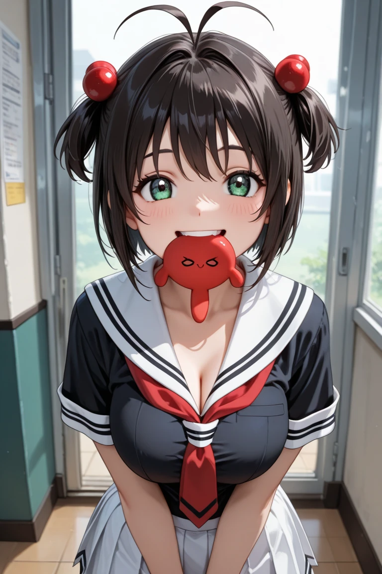 masterpiece, Highest quality, Nico_Yazawa,High resolution, 1 Girl, alone, Brown Hair, short hair, Twin tails、Purple eyes,  , , (Cleavage)、(Beautiful thighs), Carrying a red backpack, (randoseru backpack:1.2) Sweaty、Thick thighs、Highest quality、4K、1girl, 8years old, loli, cute, grin, 、、at the park、、Thick thighs、Men holding their penises and surrounding girls、Semen from the penis、Bukkake、Bukkake、（Bukkake）projectile cum、Blowjob、Lots of passersby、Ahegao、low length、Micro Bikini、erection of nipple