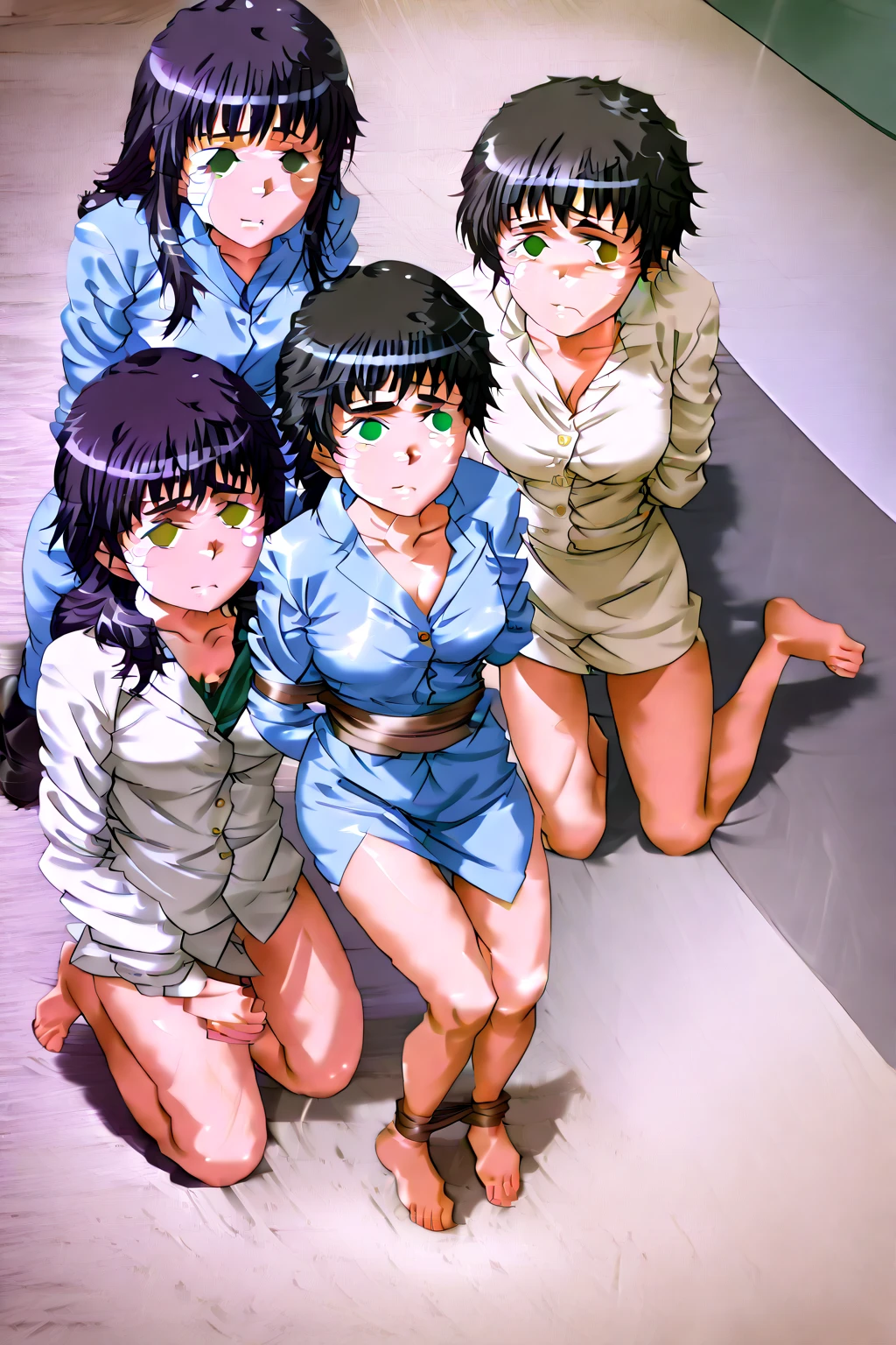 shinkai makoto, Kimi No Na Wa.,
Detailed Background、Beautiful and elaborate face、Beautiful, smooth skin、Skin Texture、Beautiful teenage girl、((Three beautiful girls))、Short black hair、Cute hairstyle、smile、Laughter、sexual expression、,Nipples,Nipples,Pussy,Pussy,Indoor shoes,Spread your legs,Show your crotch,,Open up,Pussyひらく,Love juice,,