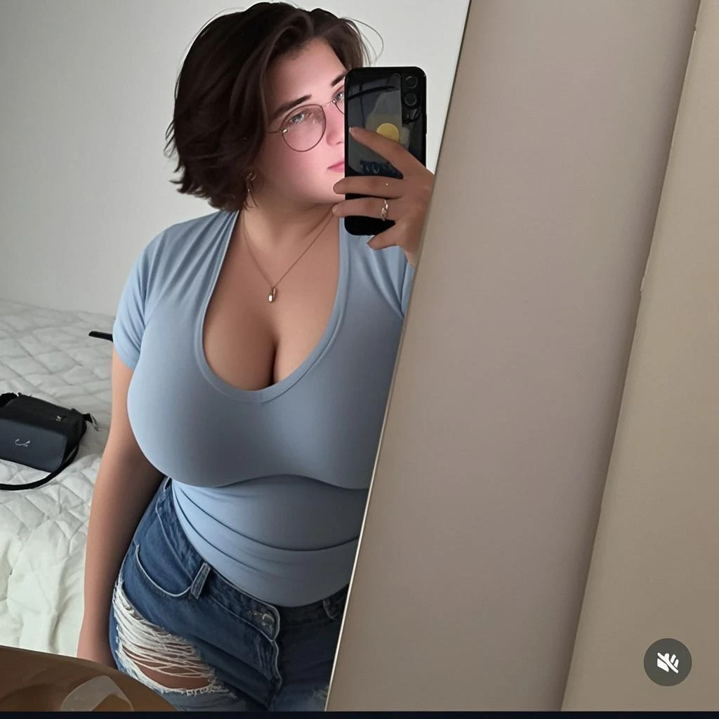 Big tits, huge tits, no clothes, sexy, cute, wide hips, thick thighs, pear-shaped body, minimal clothes, thick, bbw, chubby stomach, thick nipples, nipple piercings, large areola, hard nipples, piercing through shirt, nipples hard through shirt