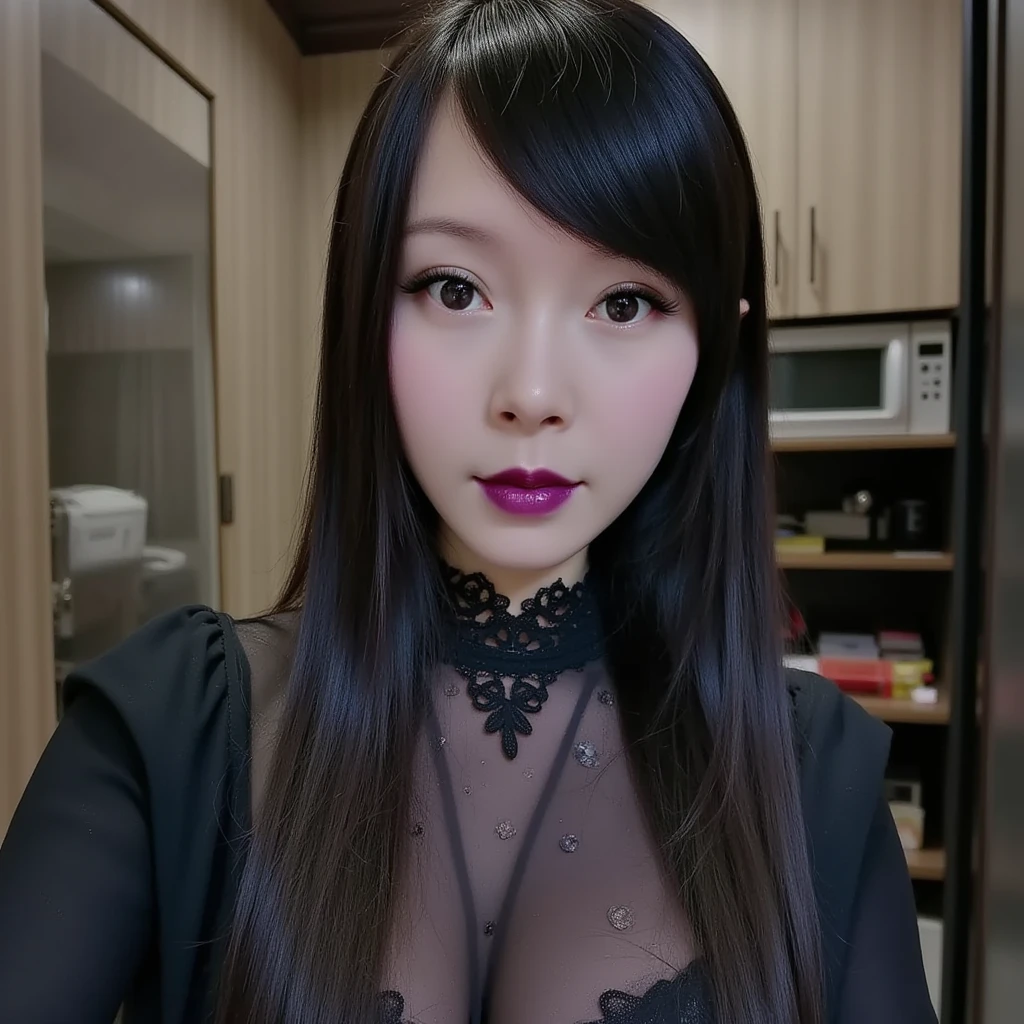 Tabletop、highlight、Asian woman、Black Hair、Heavy bangs、