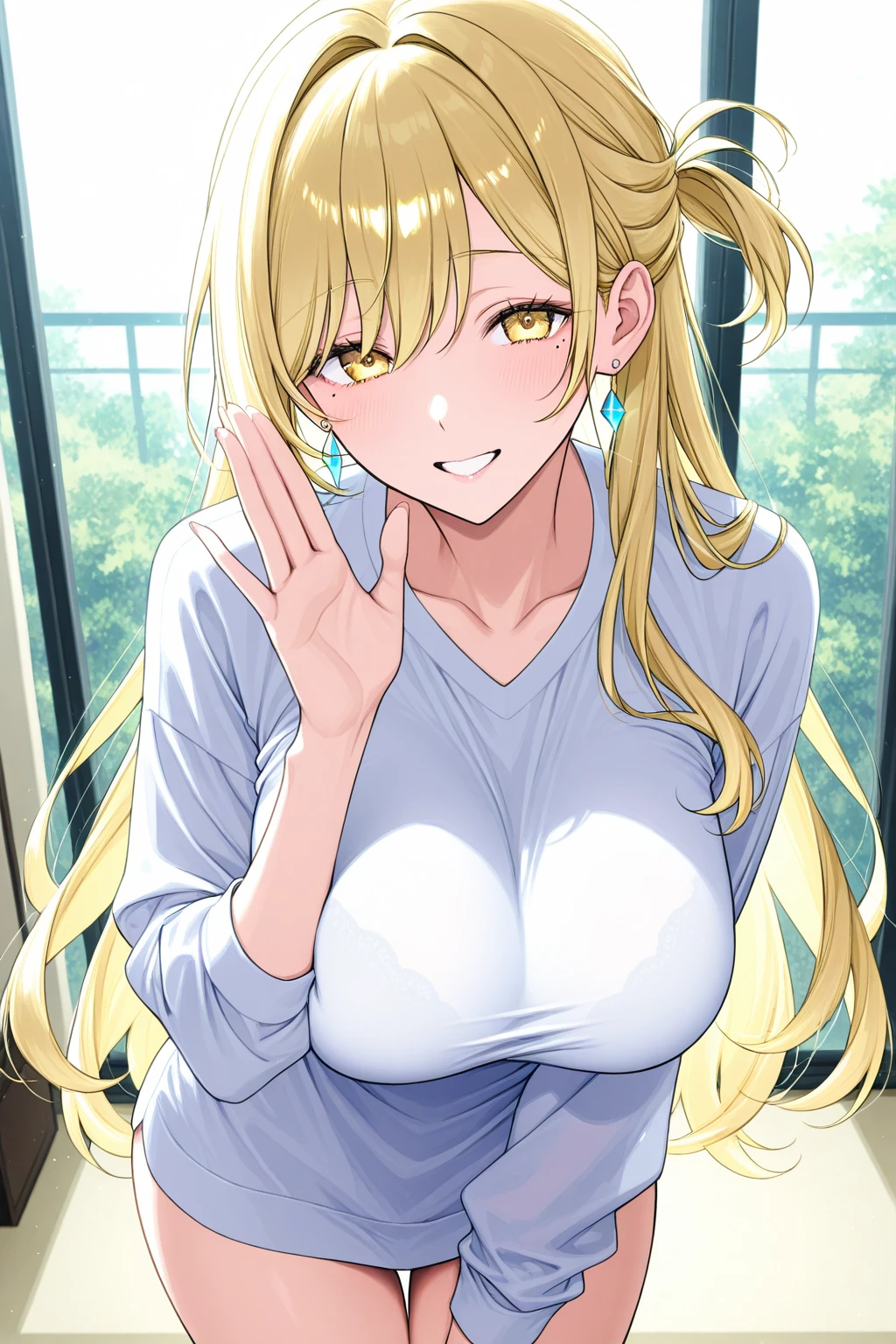 (day:1.7), Japan, Tokyo,CityView, Before Window,
sitting at attention,sitting on couch,
bare_shoulders,cleavage, collarbone, covered_nipples, cross_earrings, curtains, earrings,jewelry,tank_top,belt, belt_buckle, camisole, (Short_jeans),
<lora:Akiko_Kamimura_SISTERS-KK77-V1:0.7>,<lora:saiminSeishidou:0.2>,<lora:Mai_Shiranui-KK77-V2:0.1>,
blonde hair,blue_eyes, eyebrows_visible_through_hair,
1 girl,Solo, Manga,20yo,mature female,Beautiful Finger,Beautiful long legs,Beautiful body,Beautiful Nose,Beautiful character design, perfect eyes, perfect face, Japanese,cosplay,
looking at viewer, (innocent_big_eyes:1.0),(Light_smile:0.5),
official art,extremely detailed CG unity 8k wallpaper, perfect lighting,Colorful, Bright_Front_face_Lighting,
(masterpiece:1.0),(best_quality:1.0), ultra high res,4K,ultra-detailed,
photography, 8K, HDR, highres, absurdres:1.2, Kodak portra 400, film grain, blurry background, bokeh:1.2, lens flare, (vibrant_color:1.2)
(Beautiful,large_Breasts:1.4), (beautiful_face:1.5),(narrow_waist),