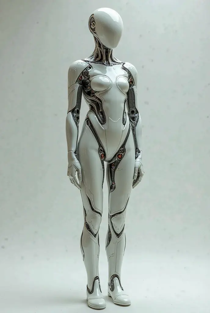 Translucent ethereal mechanical girl,garota futurista,Mechanical joints,garota mecha,Fundo urbano futurista, full body, no cropped parts, (((full body image)))