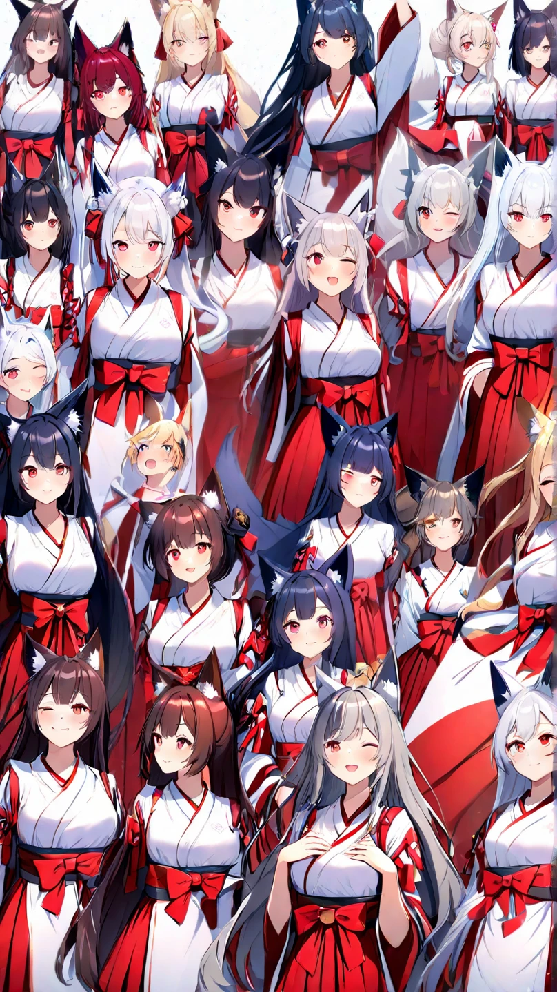 highest quality、Big Breasts、Cleavage、Fox ears、Long blonde、Red Eye、kimono、smile、Tongue out、Japanese-style room