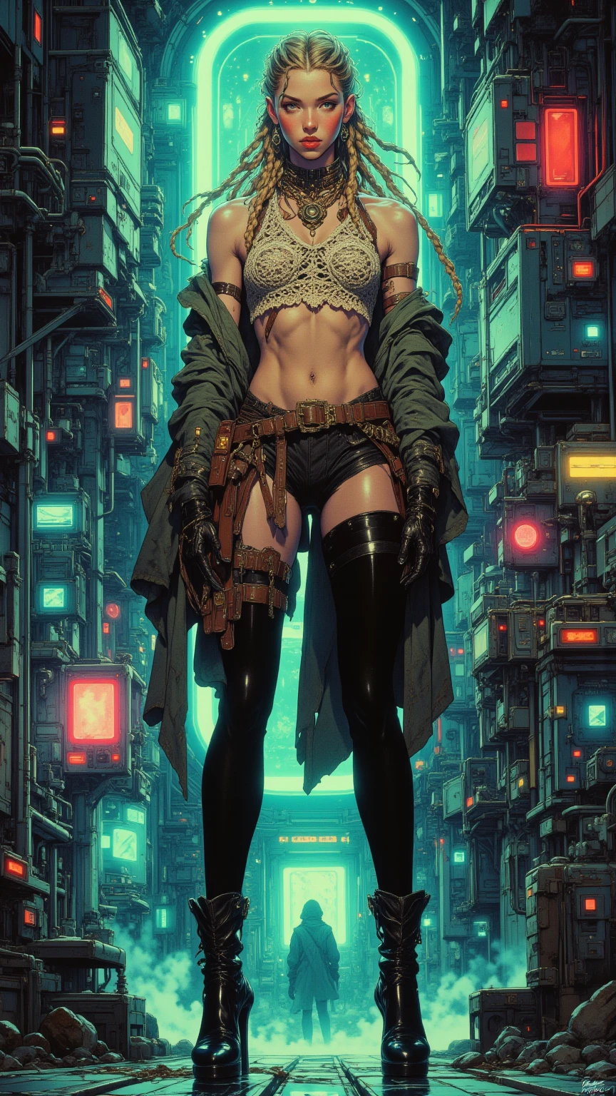 a giant woman wearing a bikini lying at the top of a cliff, Tiny guys running around the giant girl, jumping on her, cgsociety 9, 2. 5 d cgi fantasy art, unreal engine rendering + a goddess, full body cgsociety, artgerm ; Hyper realistic 3d stuff, giant art, super detailed 3d matte painting, super detailed 3d matte painting, realistic fantasy art, realistic 3 d anime style. Beautiful girl. Final Fantasy world. beautiful. City.Big thighs.