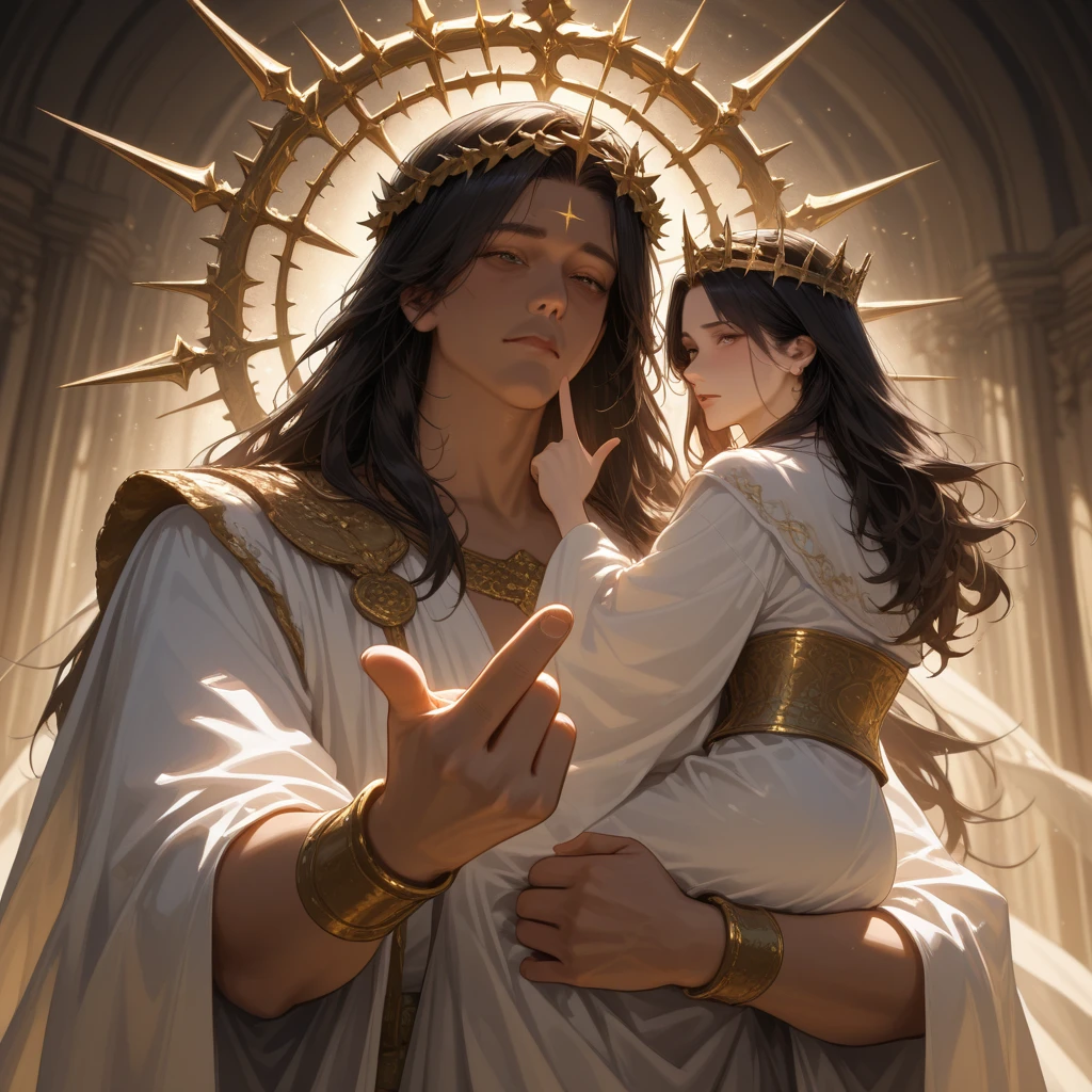 The sun god embraces the little angel --auto