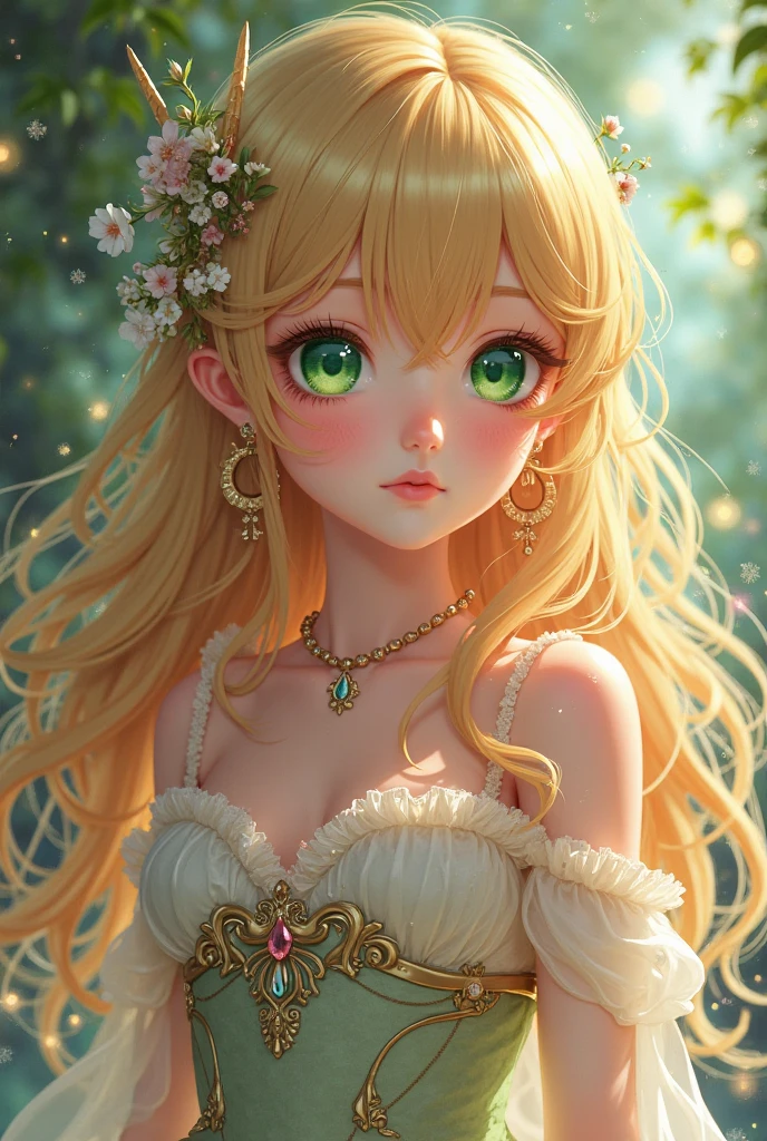 realistic, (preteen girl), 9tails, blonde, green eyes, cute,scenery, monster girl, beautiful eyes, beautiful background, light particles, sun rays, dramatic lighting, outside, shiny, realistic, masterpiece, best quality, ultra-detailed, detailed, scenery, beautiful detailed eyes, detailed hair,