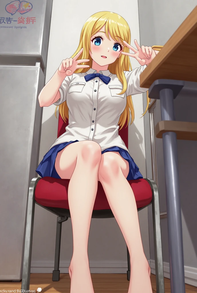 Changing clothes,Skirt down,Sit on the ground,blush,Photorealistic 1;4,{{side parted under pony tail blond hair}},From Below,{{Beautiful large and medium sized breasts 1:4}},high quality panties,High quality bra,Locker in the back,{{high school girl}},Brown culottes,highest quality,From Below,{{Beautiful ass}},pretty girl,brush,High-quality backgrounds,Slanted Eyes,Detailed shirt chest wrinkles,{{{high school girl}}},BREAK,{{beautiful blue eye1:4}},BREAK,Five fingers