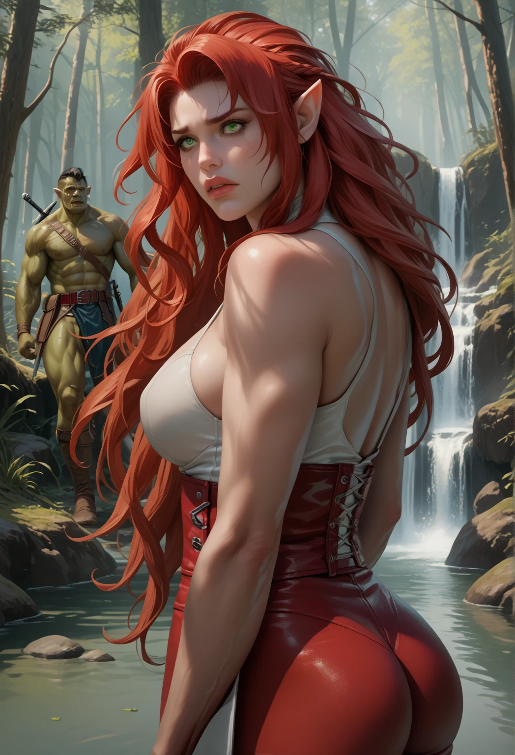 (((Poison Ivy))), (((Bane))), High quality, best quality, masterpiece, (((1boy, 1girl))), (((hetero:1.5))), mature woman, curves, (((long wavy redhead hair))), green eyes. cleavage. (((woman completely nude))), (((man completely nude))), nsfw, (((couple focus))), (((lots of cum, ejaculating huge load))), (((ahegao, screaming orgasm face))), (((rape, rough sex, large penetration, extremely large muscular man, huge penis, thick penis, stomach_bulge, cum in pussy, large breasts)))