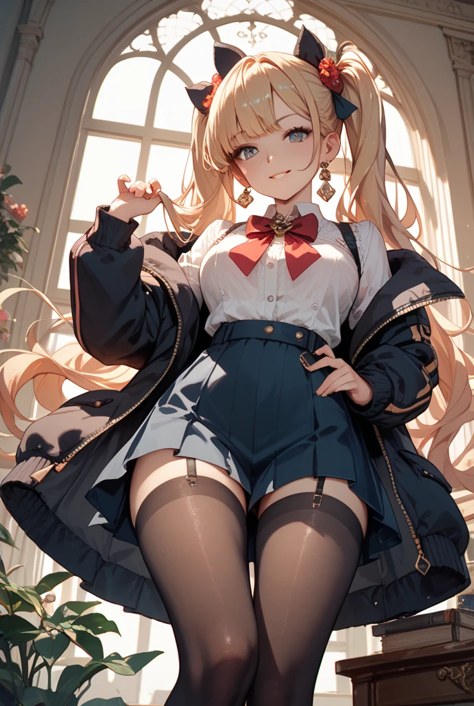 ((最high quality, 8K, masterpiece)), High resolution、（high quality: 1.5）、Very detailed、Detailed face、Bright colors、Natural light、Fine grain、Colorful eyes、Beautiful Face、非常にDetailed faceのテクスチャの女性,masterpiece, 最high quality, Detailed and beautiful eyes,最high quality、Best image quality、masterpiece、Mr.々Hairstyle,girl,Just beautiful,masterpiece,最high quality、grin,(Gal:1.2),Blonde,Big Breasts,alone, (Head to toe),  (Sit with your legs apart), (Crouching pose), (A composition showing panties), (Her legs were spread、I can see your pants.), (I was made to sit on the floor with my legs spread..), (M-shaped legs), Thin legs, Very beautiful and tall, (No shoes), blush, Big eyes, looking at the camera, Blazer Uniform, Checkered Pleated Skirt,so beautiful、High resolution,((Glamorous Body)))(masterpiece:1.2)、(最high quality:1.2)、Latest Glossy Skin