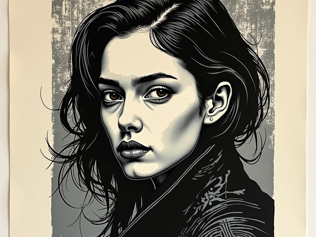 EmiliaJones,<lora:EmiliaJonesSDXL:1>,an illustration of a girl with tattoos on a grunge background, in the style of bo chen, bold graphic comic book art, dark beige and blue, raymond leech, 32k uhd, ai weiwei, bold posters