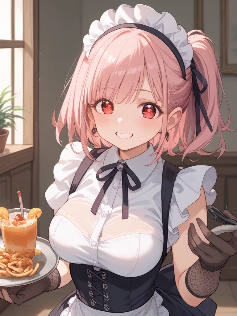 Top Quality, 8K, 4K, High Definition, Detail, Astolfo, FGO, Women, Bright Restaurant, Flat Breasts, Long Braids, Lots of Customers,