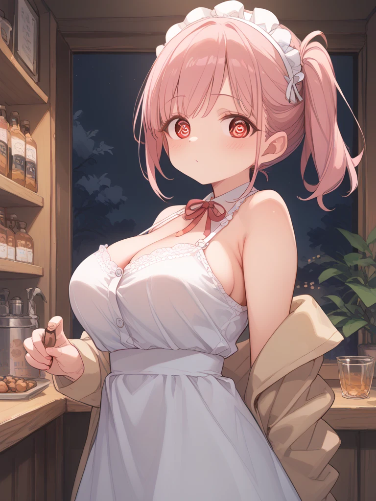 mastute piece,Best Quality,insanely detailed,8k cg,nsfw,
(shoot upper body:1.3),
(1girls:1.3),standing,looking at viewr,body in front,((both arms behind back:1.4)),(hanfu waitress costumewaitress:1.2),break,
blush,shy,(ecstasy face),(trembling:1.2),break,(light pink hair:1.4),
break,
perfect breasts,perfect teats,(open mouth:0.9),(large breasts:1.3),
(chinese restaurant:1.1)