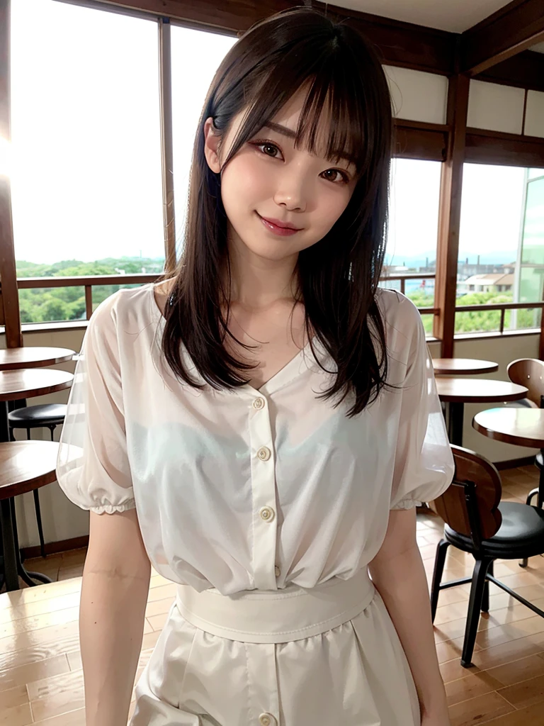 Professional Lighting,(Realistic:1.4), (Top image quality:1.0), (超High resolution:1.0), 8K, Raw photography, (masterpiece:0.2), (Dealing with the Children_v1:0.5)、(highest quality Detail:1.2)、Realistic、8K Ultra HD、High resolution、(1 Girl:1.2)、Super detailed、High quality textures、Intricate details、detailed、Very detailed CG、High quality shadows、detailed Beautiful and delicate face、Beautiful details and a delicate eye、(Symmetrical eyes:1.2),Written boundary depth、Ray Tracing,1 Girl, Japanese Girls, (Natural smile:1.4),Cute things, ,whole body,Clear,街中でwhole body映ったphotograph,Long skirt,Black shirt,23 years old,Rendered in a Realistic style with great attention to detail, High resolution images.Sky Porn, Magic Hour, (Realistic:1.3), finely, quality, (Tabletop:1.2), (Realistic:1.2), (highest quality), (複雑なdetailed), dramatic, Ray Tracing, photograph, +roller ,Eliminate the AI feel,Natural feel,Be more human,Combing hair