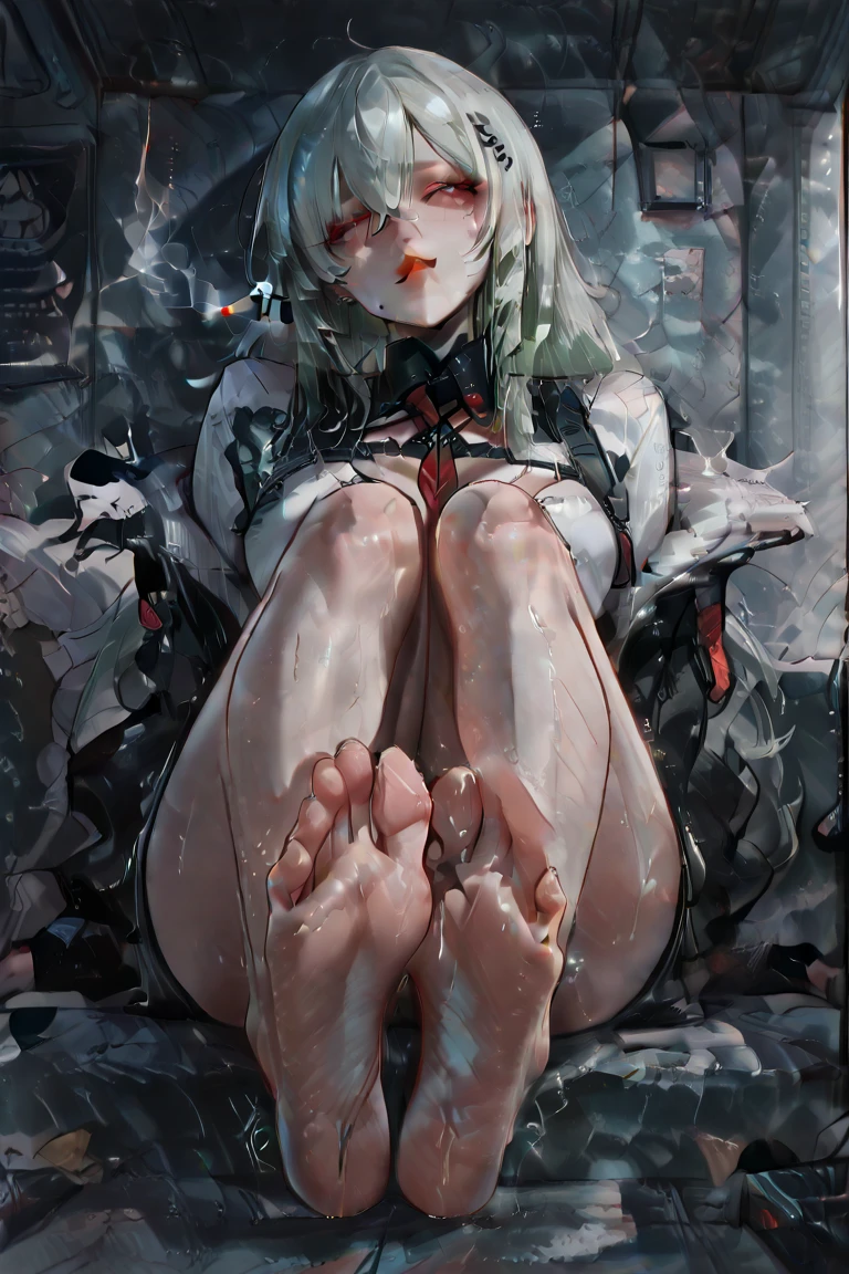 nsfw, full nude, 1girl, female masturbation, pussy, Hairless Pussy, breast, medium breast, breast milk, spoken heart, love juice, from below, embarrassed, orgasm, best quality, perfect anatomy, dynamic lighting, character focus, close to viewer, closed eyes, open mouth, airani iofifteen, paint splatter, paint splatter on face, hair ornament, hairband, single side bun, long hair
