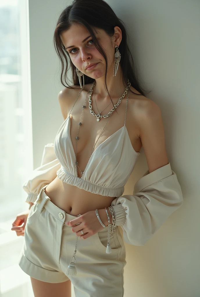 No underwear,medium boobs with nipple