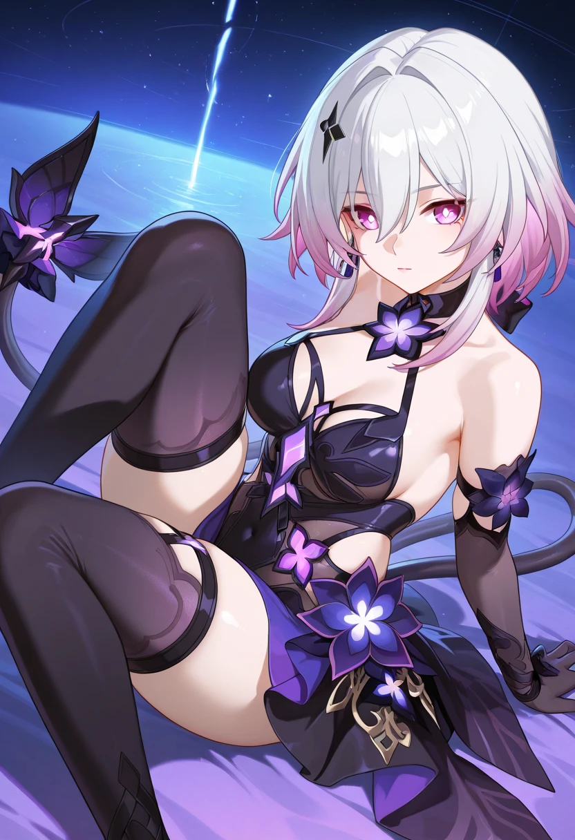1girl, アニメ, cute girl, blank background, white background, fantasy, detailed fantasy dress with highlights, beautiful face, beautiful eyes, dark colors, black hair with multicolor streaks, red eye with different color pupil in eye, multicolor eye, medium breasts, slight cleavage, beautiful skin, cute, breast curtains, extremely delicate and beautiful, (beautiful detailed face:1.0), (detailed deep eyes), symmetrical breasts, deep eyes, shiny skin, portrait, slender waist, hips wider than shoulders, thighs, expressionless, young girl, luminous eyes, adorable,(Kpop idol),(aegyo sal:1),(Platinum blonde hair:1),((puffy eye)),Black panty,sexy posture,Superskirt, Ultra-high resolution,Black collar,slim figure, Abdominal y tattoo, womb tattoo,Tight-fitting leg ring,y tattoo on half-body,Bare skin, Armored hand,Hidden fingertips,Hand covered,Arm covered,Fist covered,{{beautiful detailed fingers}}, tufts of hair, moderate beautiful breast:1.0,(masterpiece:1.2), best quality, high-res, HDR, perfect face, intricate armor, delicate blue filigree, intricate filigree, red metalic parts, detailed part, dynamic pose, dynamic lights, cute face, neutral expression, shuimobysim, lotus, Hanfu, maxi skirt, dress conservatively 1girl, 独奏, long blue hair, standing, One lady,14years,((White hair) ,(Shiny purple bodysuit with microskirt),((Fantasy, Moon Night)), gradient_eyes,