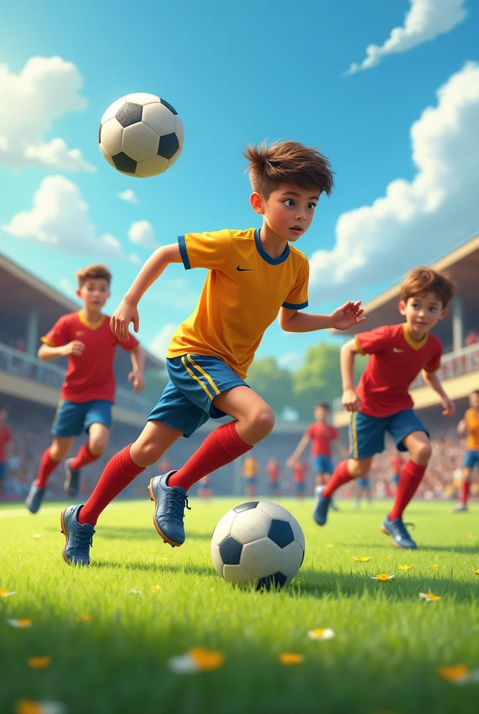 Cristiano Ronaldo playing football in child 

