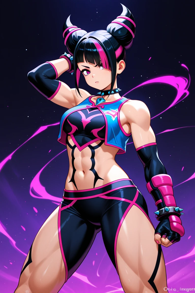 Solo, score_9,score_8_up,score_7_up, source_cartoon, source_anime, juri street fighter, wearing skimpy clothing