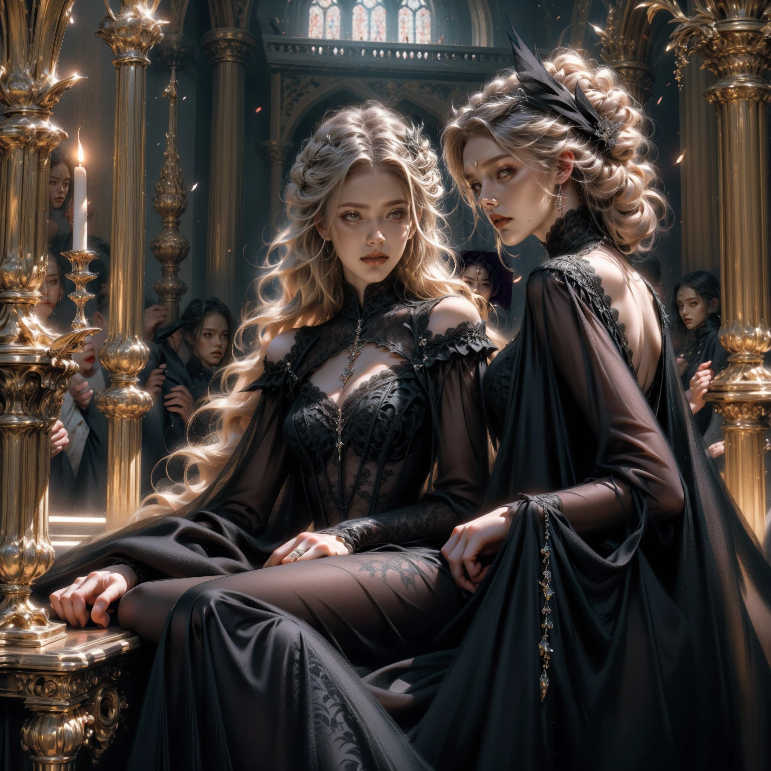 NSFW, (Masterpiece, Best Quality), Illustration, Ultra-detailed, finely detail, Hight resolution, 8K Wallpaper, Perfect dynamic composition, cinematic lighting, portrait, looking at viewer, Beautiful detailed eyes, Sexy face, Perfect beautiful hands, Raw real photos, beautiful realistic face, beautiful face, perfect face, highly detailed beautiful face and eyes, attractive face, detailed face, delicate facial features, detailed skin, shiny skin, perfect anatomy, highly detailed background, BREAK, solo, (full body, sitting:1.5), (Shaved head:1.3), (professional make-up, eyeshadow, lash extensions, lips:1.4), (traditional tattoo:1.4), (abaya:1.3)