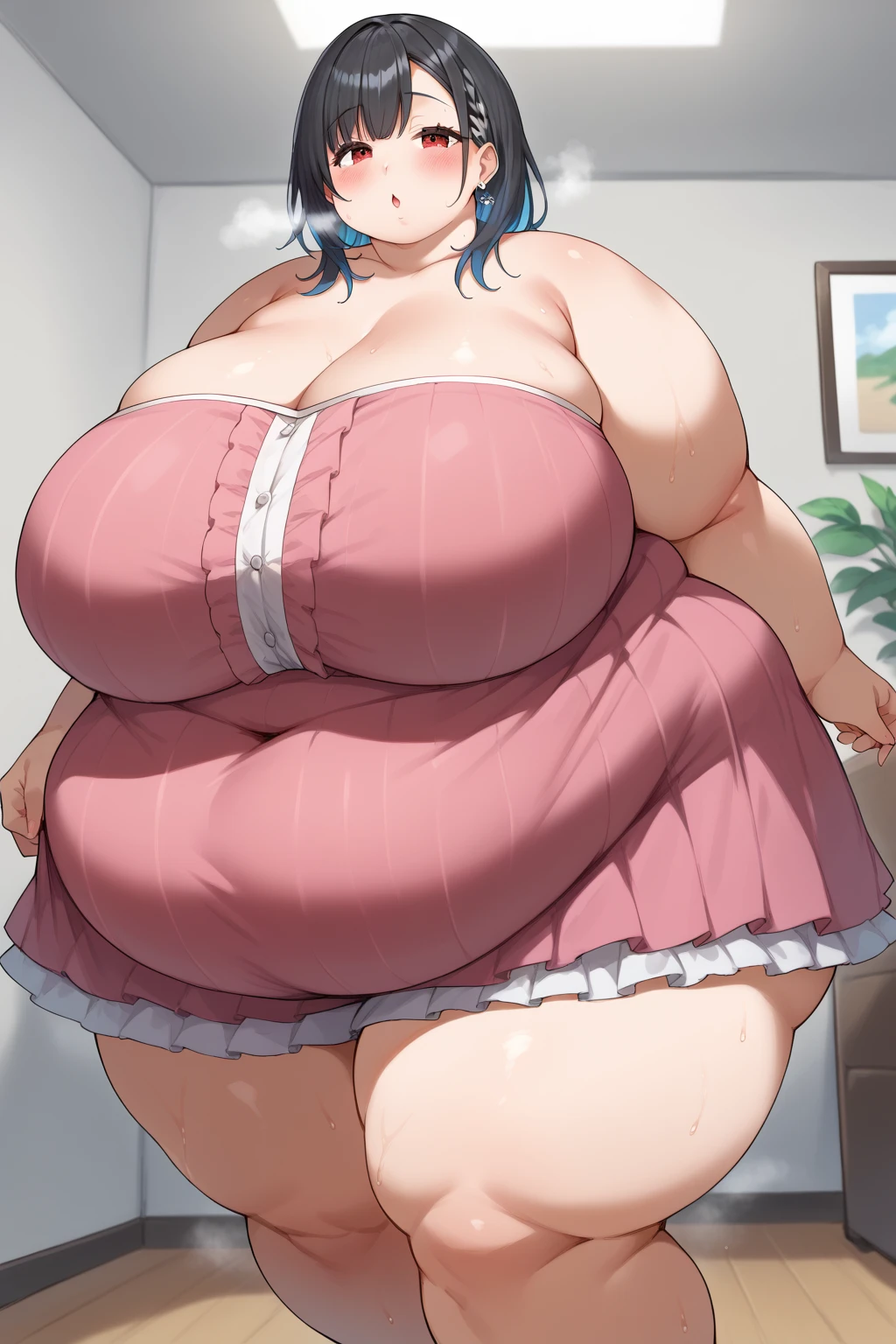 <lora:First love pajamas_20230712190140:0.7>photo_unp, <lora:weight_slider_v2:3>, wide hip, large breasts, blue hair,
(best quality, masterpiece, RAW photo,ultra-detailed:1.2), <lyco:GoodHands-beta2:1.0>,1girl,solo,looking at viewer,smile,