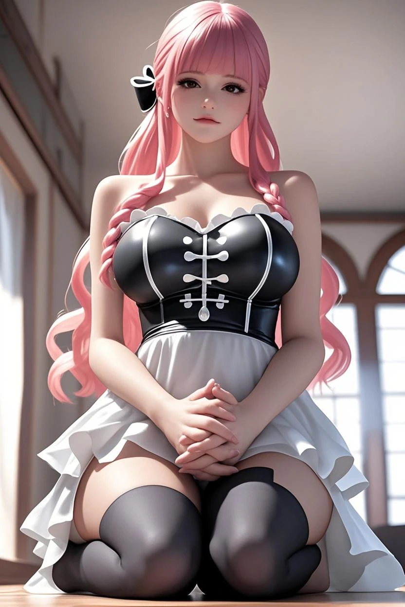 (full body image/standing/foot on the floor/front:1.5), Princess Zelda, (large breasts:2), she's wearing, (black maid costume:1.3), (very short white skirt:1.3), (extremely tight outfit on body:1.5), she's inside a hotel room in front of a bookcase with a (40-inch TV:1.2), she has, (short rainbow hair:1.5), (green eyes:1.5), is smiling, light makeup on the face, (red lipstick on the mouth:1.5), looking at the viewer, (exhibitionist pose: 1.1), framed, anime, 16k, UHD, best quality, textured skin, high details, masterpiece, anatomically correct