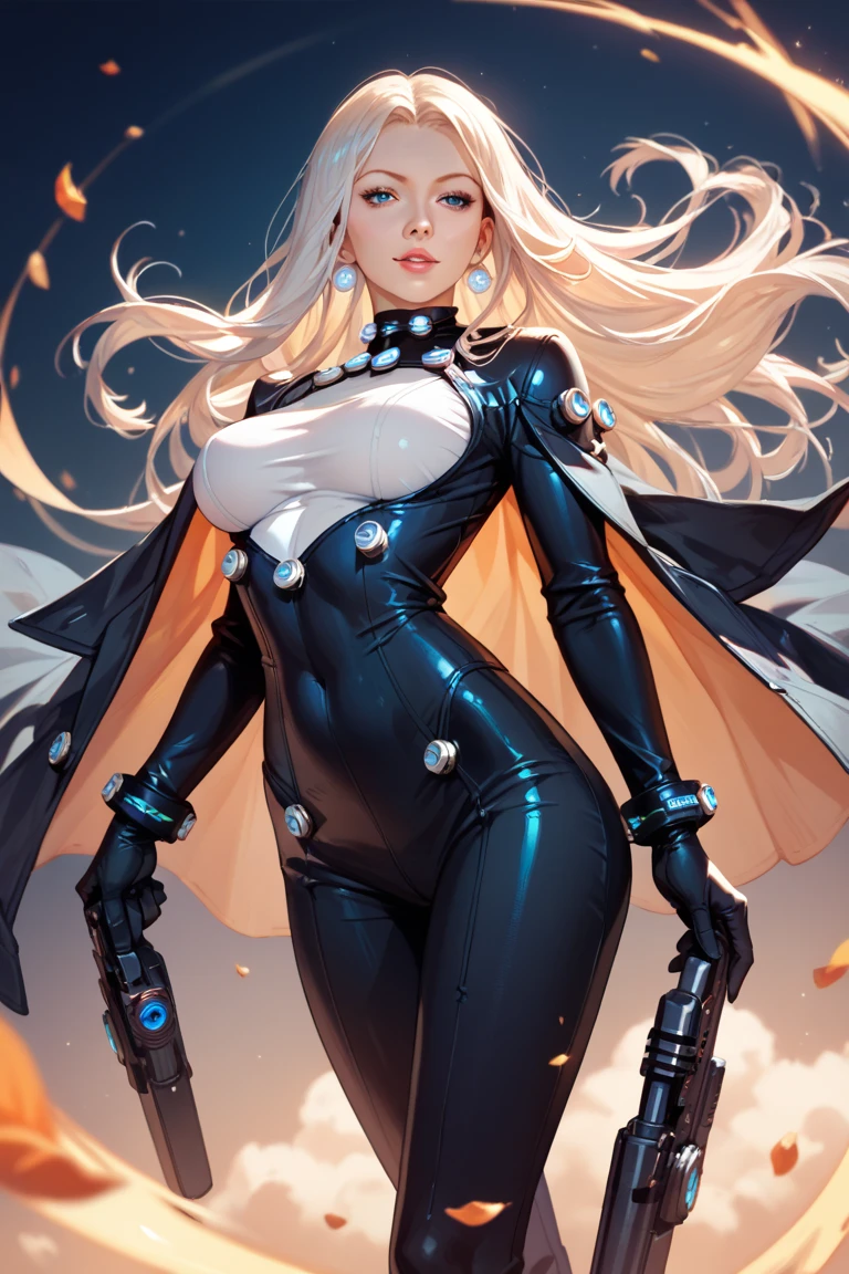 "Long shot", "Ghost Spider standing, in organic white clothing with black emblem, extremely tight bodysuit, big breasts, well defined body, short blonde hair and blue eyes", "she is looking directly at the viewer, clenched fists up, flamboyant position, she is on top of a building at night with a beautiful luminous full moon, anatomically correct raining, her hair and clothes are all soaked in water, the clothes are semi transparent", "Mortal Kombat Style, embarrassed, seductive smile, Anime Style, Action painting, 16k, best quality, high details, UHD, masterpiece, anatomically correct"