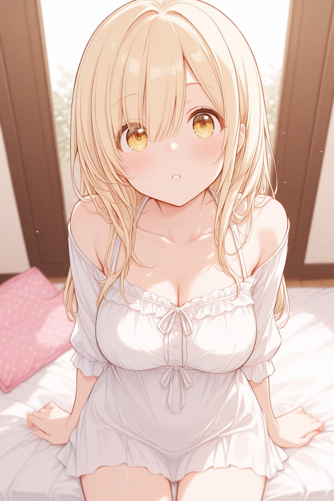 ((masterpiece)), (best quality), (detailed), (1 girl),<lora:12E 16Dim Locon Cosine3:0.8>, <lora:oversizedShirt_v10:0.8>,oversized shirt, white shirt, closed mouth, off shoulder,