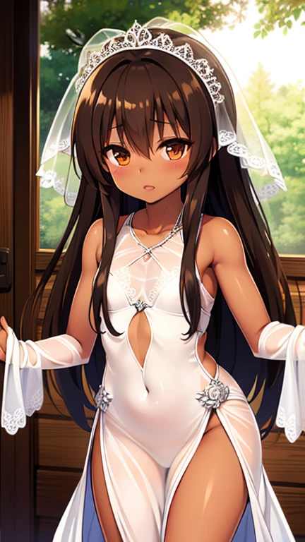 score_9,score_8_up,score_7_up,source_anime,cowboy shot,Idealized Forms,Natural Light,details background,blurry background,extremely detailed,1girl,(aga),nagato(azurlane),animal ears,fox ears,black_hair,long_hair,bangs,animal_ear_fluff,yellow_eyes,blunt_bangs,hair_ornament,small breasts,(petite),((Wedding dress)),intricate pattern,see-through underwear,