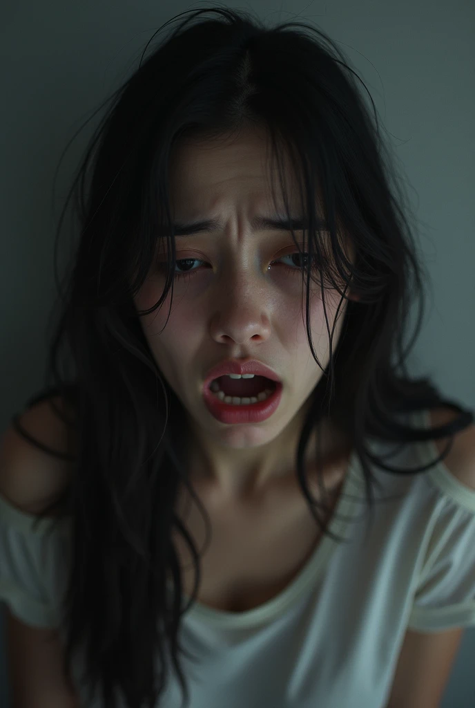 Beautiful Japanese actresses,(photo Realistic:1.4), (hyper Realistic:1.4), (Realistic:1.3),Very detailed, Edge Orgasm,face Focus, Woman with open mouth , Edgy Woman _face、Age 35、Black-haired、 News anchor、Very small toilet,((Sweat)),((skin shining with Sweat))((Clabrasion glistening with Sweat,face shining with Sweat)),,Entrance to the house、In front of the entrance、In front of the shoe rack、White collared shirt,Hair tied up、teacher,Frowning, eyeball, Glare, Frowning, Frowningをする, shout, Big eyes, Crazy Eyes,((oil filter))((Bukkake))((Super Hard Orgasm))Wet Filter,(Saliva trace)