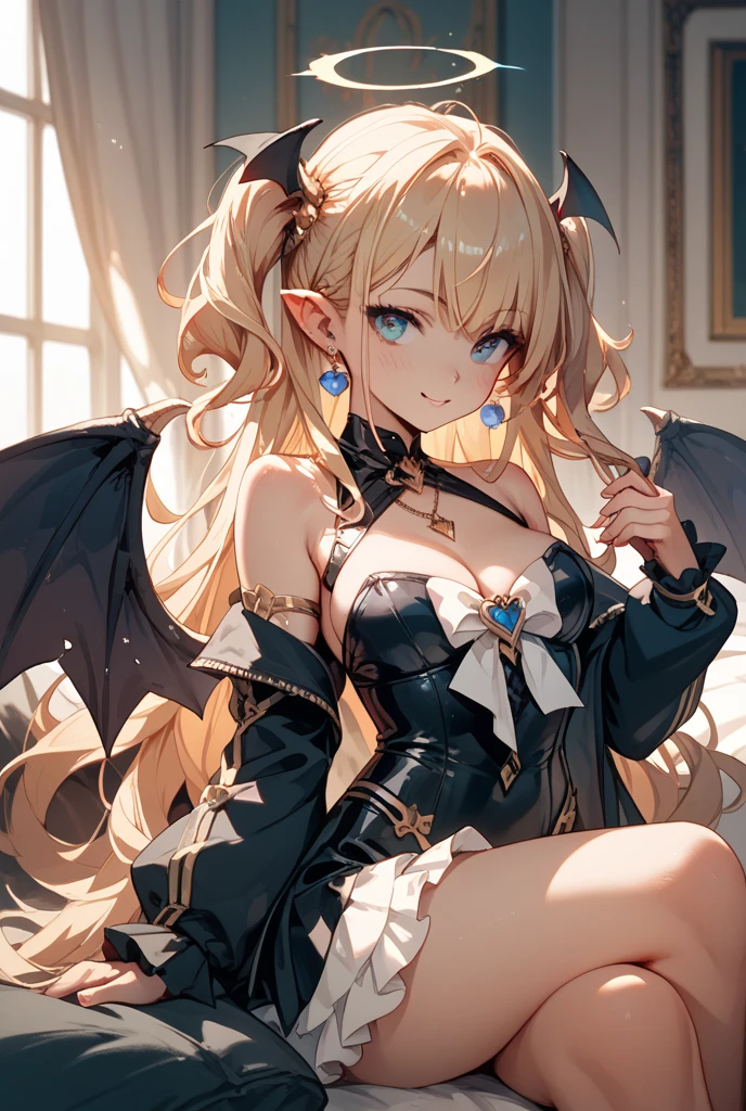 cute dragon girl with blond hair