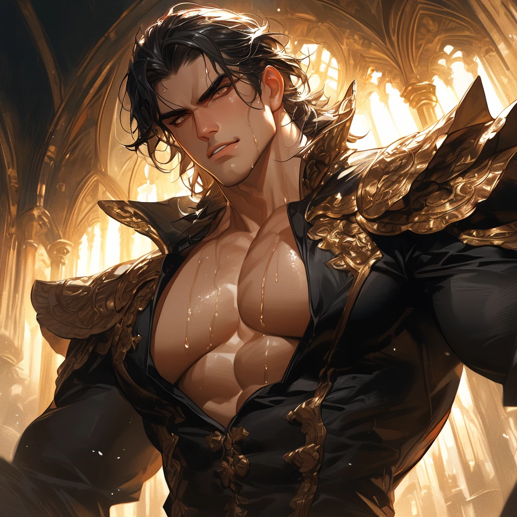 (((Single character image.))) (((Solo focus.))) (((Attractive, male handsome adventurer.))) Looks like a muscular hot guy. Looks like a male medieval fantasy warrior for Dungeons & Dragons. (((Looks like a cocky guy))). Looks like a ladies' man, medieval fantasy adventurer for Dungeons & Dragons. Looks like an imposing and powerful warrior for a medieval fantasy setting (((wearing medieval style armor))), A single character portrait, (((sexy tattoos))), (((sexy muscles))), (((beefcake))), (((gorgeous face))), fantasy artwork, fantasy attire, fantasy adventurer, attractive, youthful, sexy, (((sexy smile))), (((dark features))), arched eyebrows, scowl, (((sexy, stylish, exotic hair style))), mysterious, (((intense gaze))), man in his early 20’s, (((sexy body))), pathfinder, Dungeons & Dragons character portrait, intricate details, ultra detailed, extremely detailed hands, ultra detailed clothes, ultra detailed hands, epic masterpiece, ultra detailed, hyperdetailed hands, digital art, unr
This captivating character, in his early 20s, possesses a physique that is both muscular and beautiful, featuring stunningly defined muscles and a countenance that is nothing short of gorgeous. His captivating smile radiates confidence and allure, leaving those who gaze upon him enchanted.
His intense gaze is a reflection of unwavering determination, adding to his irresistible appeal. His stylish and exotic hairstyle frames his stunning face, further enhancing his aura of mystique, as does his long, luxurious hair, adding a strong element of eroticism.
For this epic masterpiece of digital art, strive for ultra-detailed hands and clothing, ensuring that every intricate aspect of his attire and accessories is rendered in vivid detail. The final artwork should be sh gorgeous face, athletic body, intricate details, ultra detailed, ultra detailed clothes, epic masterpiece, intricate details, trending on Artstation, digital art, unreal engine, 8k, ultra HD, centered image.quality:1.0