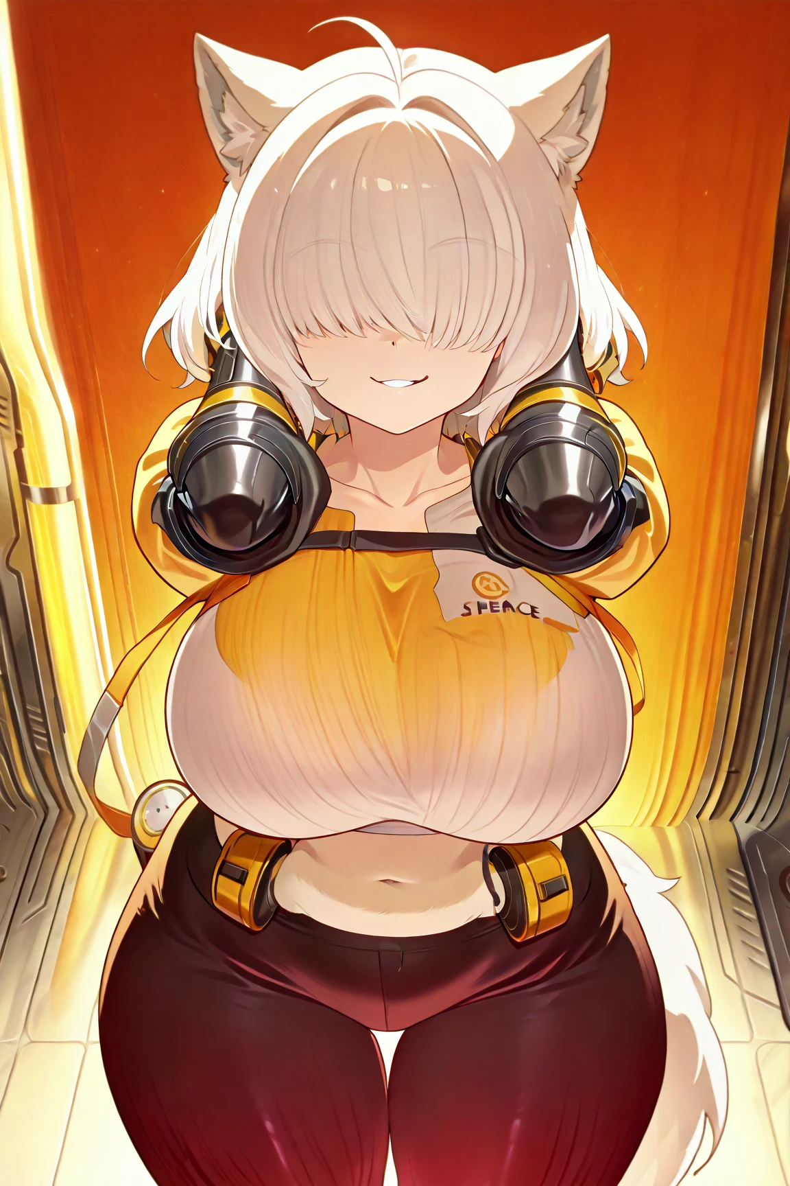 shiny effect, yellow clothes, glowing eyes, 1 woman, yellow tones, afro hair, short sheath dress, big bodily proportions, fearful imposing expression, sitting on throne, big city alleyway, seeing her from below