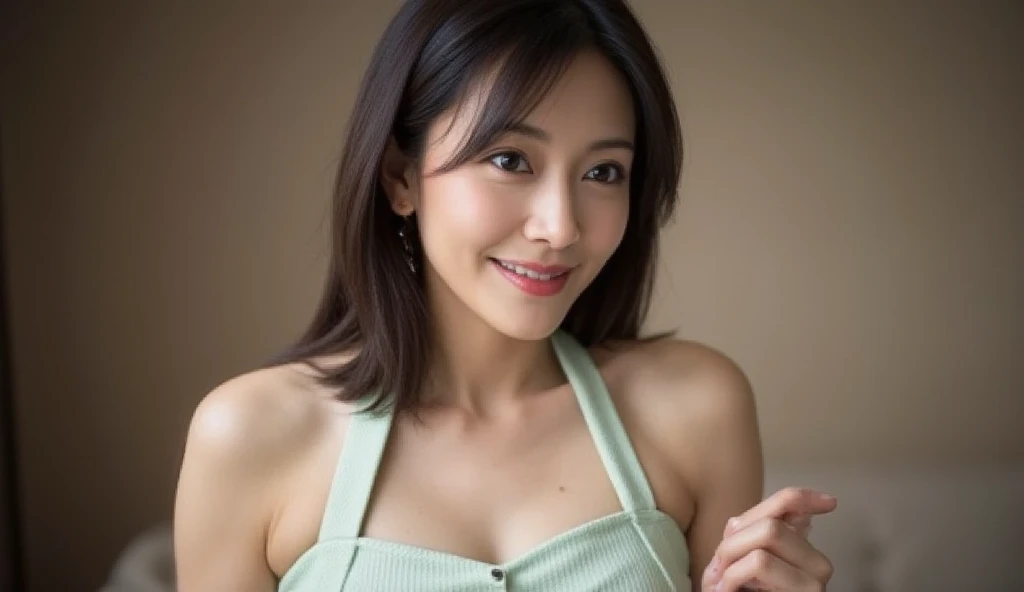 (Beach:1), Afternoon, Outdoors, Light brown fringe short hair, Light brown eyes, One girl, Smile, Innocent, (Photorealistic), Looking at viewer, Face viewer, (Complicated details: 1.2), (masterpiece, :1.3) ,(best quality:1.4), (ultra high resolution:1.2), ultra high resolution, (detailed eyes), (detailed facial features), HDR, 8k resolution, (lens flare: 0.7), turn around, (barbecue with friends: 1)