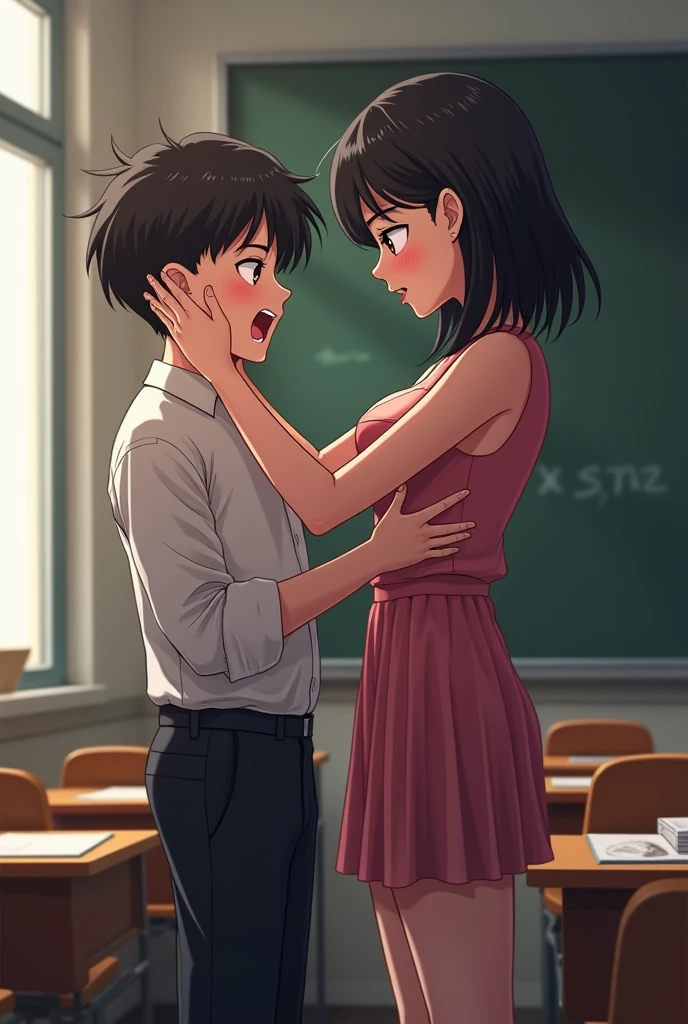 3D animation style.&#39;A couple in the room，The male protagonist calmly said breakup，The heroine stepped back in shock，Dropping something in your hand"