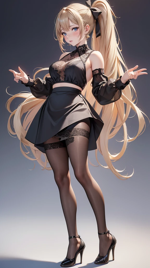 (Black pantyhose),barefoot,Naked,Cute little ,Tiny ,Small girl,,Childish face, Very fine clean face,Top quality,Straight Hair,Yellow hair,(Dark Room), Subtle light, Natural light,Soft lighting,Light from directly behind, (Are standing),Front view,Black background