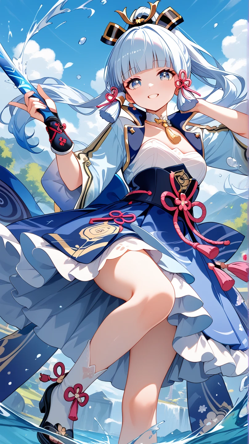 (master piece, high-quality, Mystical, long legs:1.2, ideal ratio of body proportions), (ultra high resolution, 8K RAW photo, photorealistics, natural lighting, textile shading), long shot photo:1.6, (1 beautiful anime girl:1.3, , solo:1.6, milf:1.5, nsfw:1.25, full body:1.3), shinny skin, BREAK, ((alice in the wonderland:1.3, cute, kawaii, lovely, funny, a girl falling down from sky:1.7, girl flying in sky:1.75, girl floating in air:1.3, rolling up skirt by wind:1.5, (full smiling:1.3), surprised, putting hands on crotch over the skirts:1.35)), BREAK, ((floating things as follows, PlayingCards, Trump, tea cup, tea pot, tea spoons, small clock:1.3, lip sticks, candies:1.2, cookies, jam bottles, classical door_keys)), ((purply_Blue dress :1.5, wearing long flaired skirt:1.3, the skirt is blowing:1.3, White Apron, white stockings)), (medium long platinum-blonde hair:1.2, twin tail hair:1.6, tied hair with a large ribbon), (Blue eyes, bright pupils with highlights, detailed eyes), (lying down on your back:1.6, leaning backward:1.2, spreading legs with rising up straight:1.5), ((dutch angle:1.5, full body:1.3, ass focus:1.3, from below:1.5, unbalance posture)), fantastic colorful art, (fantasy image:1.5), ((correct anatomy:1.5, perfect anatomy:1.3, correct hand, small foot:1.2)),