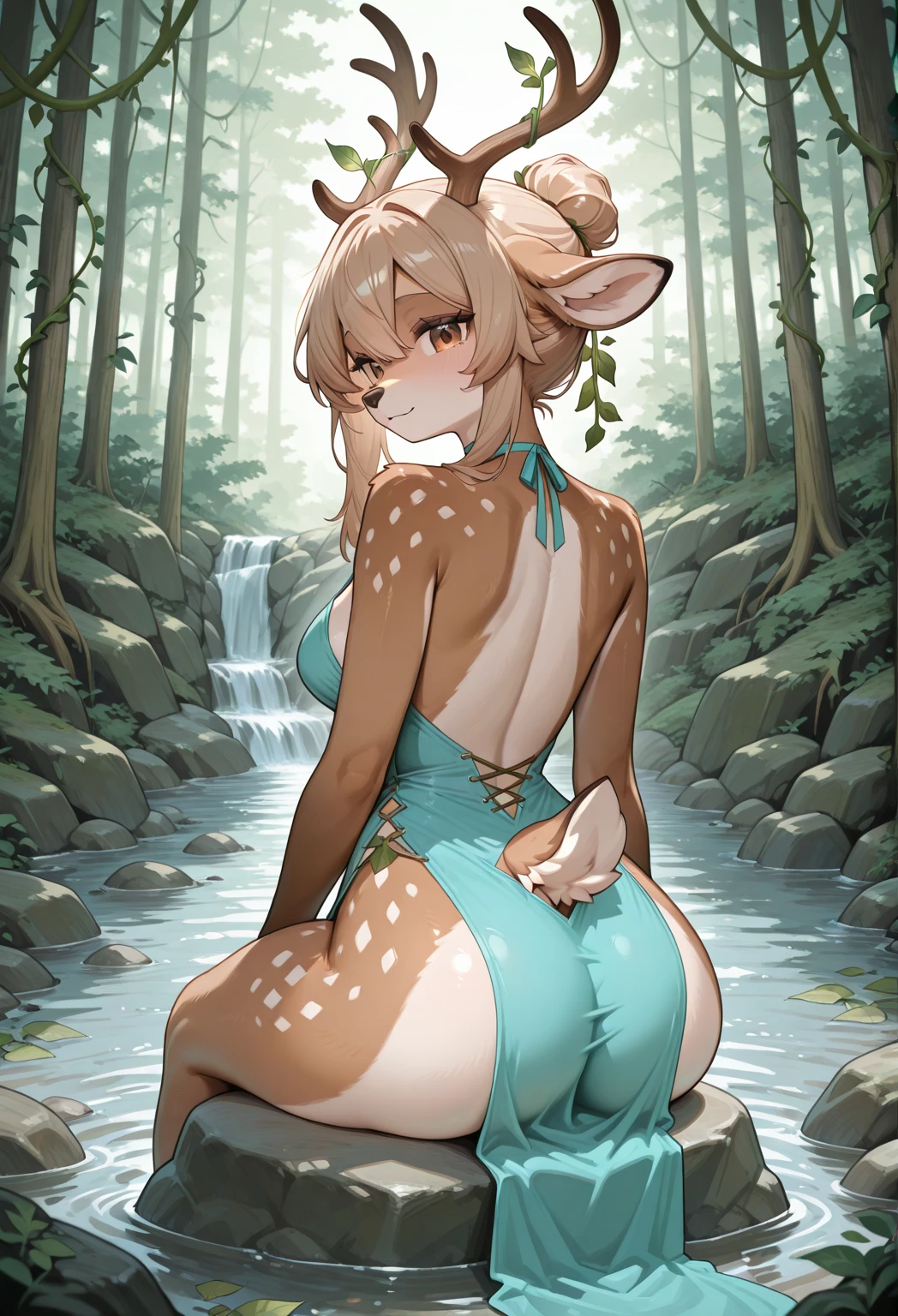 (masterpiece:1.3), (8K, Realistic, RAW Photos, Highest quality: 1.4), (High resolution), Realistic eyes, Beautiful details, (Realistic Skin), Beautiful Skin, absurdes, charm, 超High resolution, Ultra-realistic, Very detailed, cinematic, (complex:1.3), Best Shadow, Side lighting, ((Accurate hand and finger depiction)), Golden Ratio, (Blonde woman with cat ears), (expensive, Blonde cat ears, Long Hair, Volume Hair Set), Large Breasts, Tight waist, (BIG ASS), glamorous, Fascinating, ((Completely naked)), ((Sticking out her butt and opening her anus in the hot spring)), Browsing Caution, ((Masturbation:1.2)), ((Touching the vaginal opening)), (real vagina), Wet Hair, (Sweat), (Flushing), ((Frowning)), (in the forest:1.3), (vapour:1.1), ((wood々A bedrock bathing hot spring surrounded by plants)), ((Back view)), ((Rear view)), (BIG ASSが強調されたアングル), BREAK ((continuous photos:1.2))